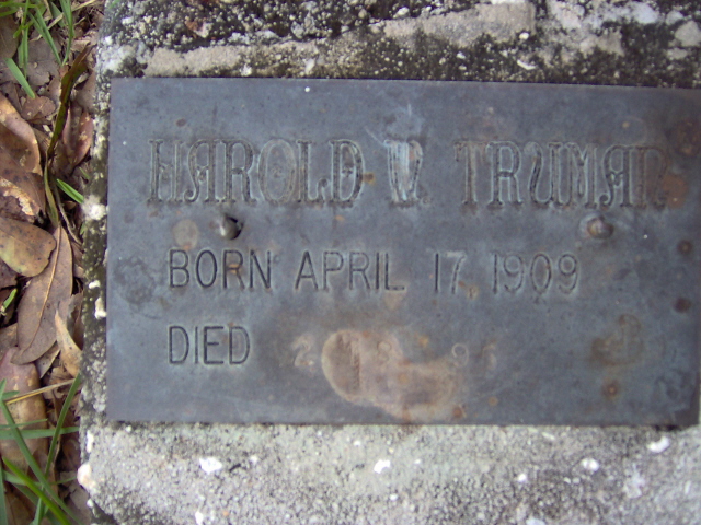 Headstone for Truman, Harold W.